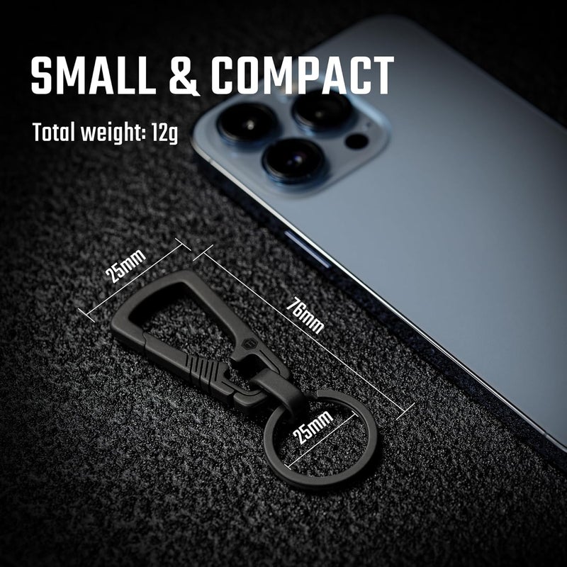 KeyUnity Titanium Carabiner Keychain Clip, Quick Release EDC Key Holder Organizer with Key Ring - Image 5